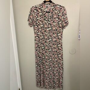 Vintage Floral Print Women's Dress